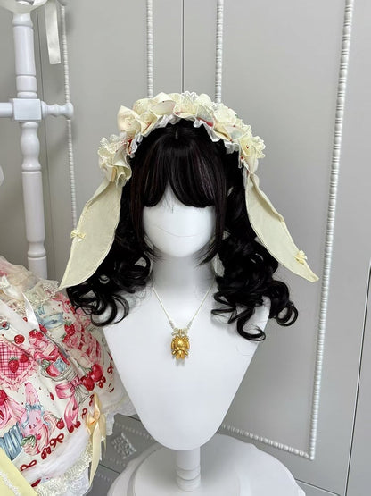 Lolita Blue Pink Yellow White / Hairband Bunny Ears