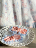 Lace-Trimmed Hairclips Sweet Lolita Bow Blue Pink