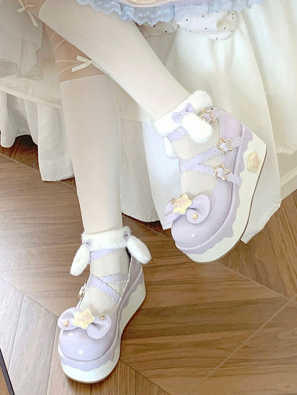 Details Sweet - Star Mary Lolita Janes Platform in Purple PU