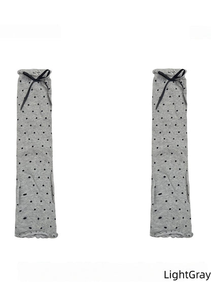 4 Colors Polka Dot Pattern Bow Decorated Ruffled Leg Warmers