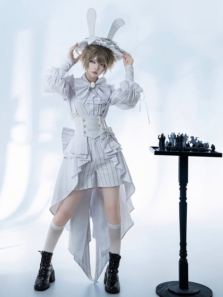 Striped Shorts Ouji Theater Prince Lolita White Bunny