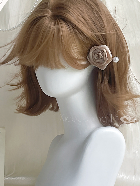 Bangs Short Wavy 33cm With Air Brown Wigs