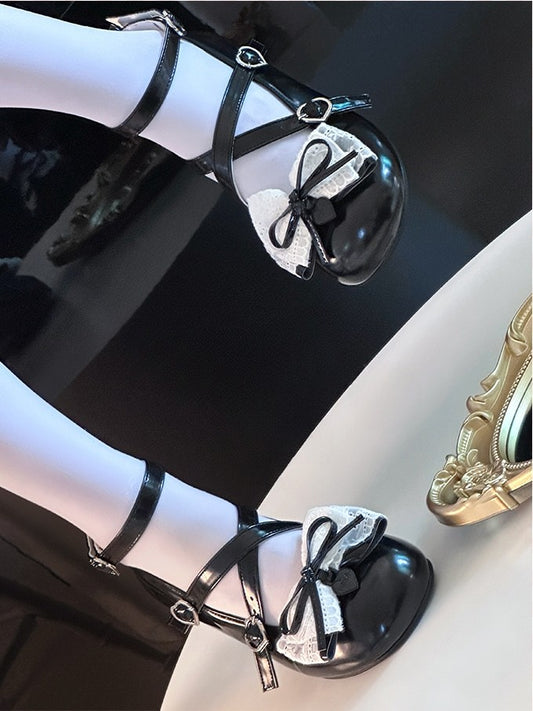 Accent Sweet with Lolita Mary Janes PU Bow Black