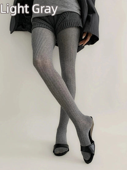 Fine Colors) Slimming (6 Ribbed Tights