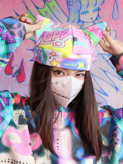 Print Hat Cat Ears Cartoon Y2K Options 3