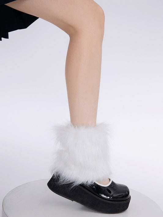Y2K Black/White Plush Leg 20CM/30CM/40CM Warmers