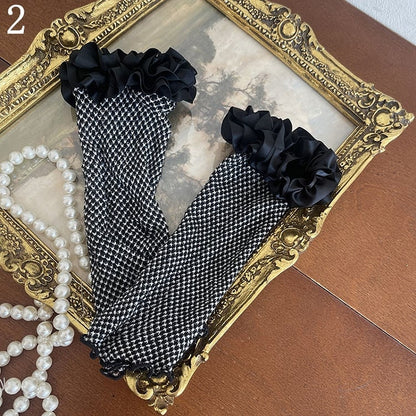 Gerüschte Netzstulpen Wärmer/Spitzenbeinstrumpfhose/Gerüscht Schwarz