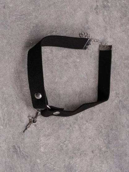 Cross Pendant Black Gothic Choker