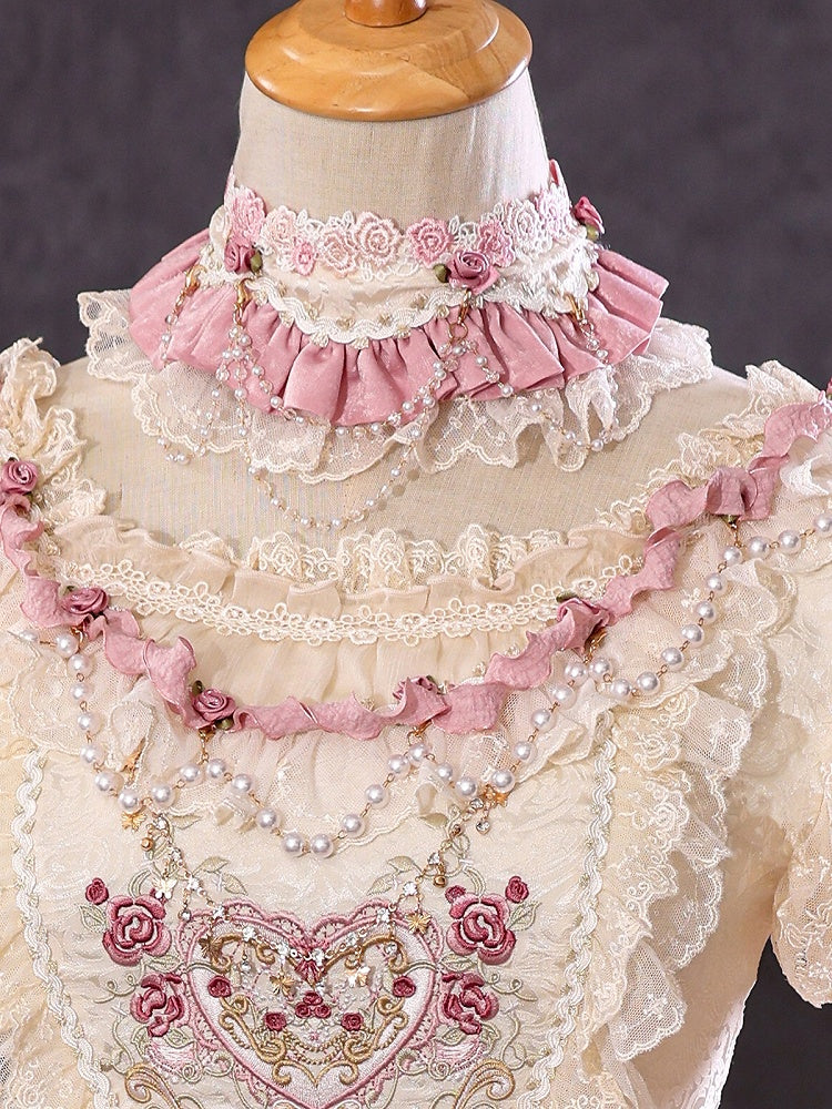 Rosa / Rot / Schwarz / Grün / Grau / Beige / Blau Choker