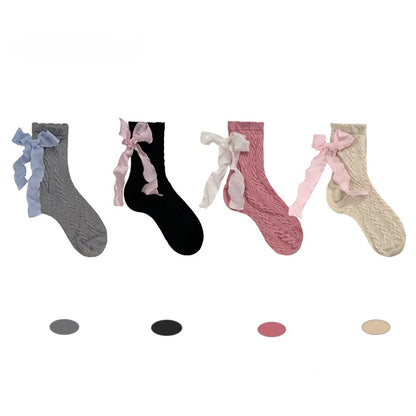 Knit 4 Socks Bow-Decorated Colors