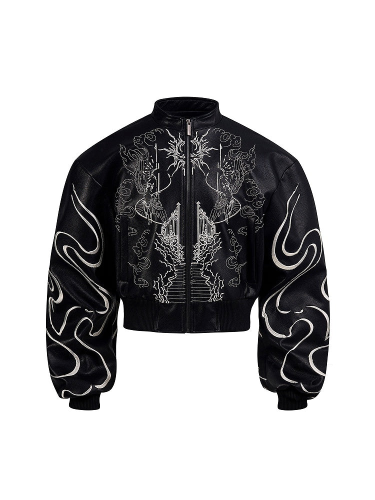 Jacket Closure Black Short Zip Neck Mock Unisex with