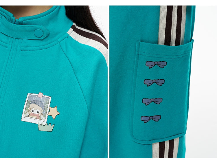 Stripes with Sweatshirt Neck Blue High Side Sporty