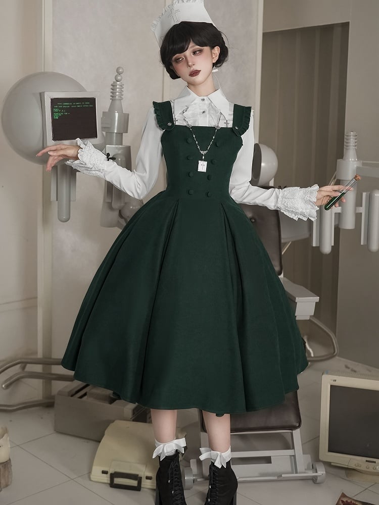 Dress Tentacles Lolita Gothic with Dark Green Detachable