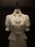 with Ruffle Beige Hem Neckline Open Lolita Blouse