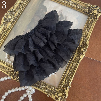 Gerüschte Netzstulpen Wärmer/Spitzenbeinstrumpfhose/Gerüscht Schwarz