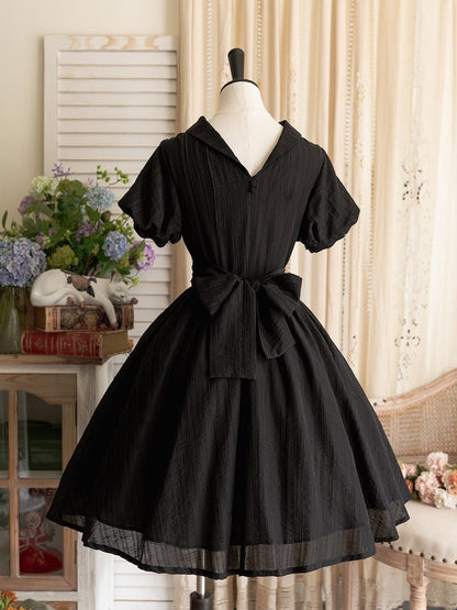 Classic Lolita Black Piece Vintage Dress Summer Chic One