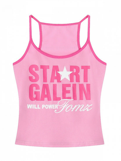Pink Letter Print Tank Top - Languid Park