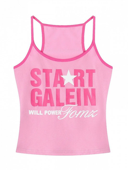 Pink Letter Print Tank Top - Languid Park