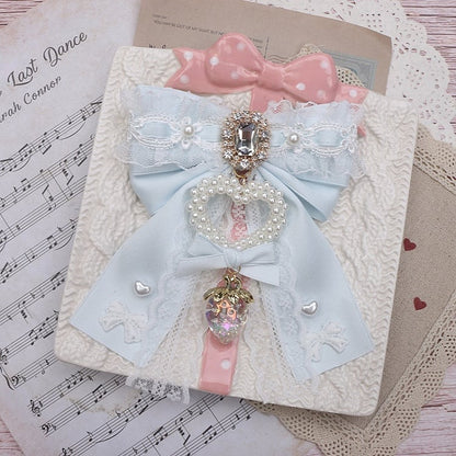 Large 4 Strawberry Options Color Bowknot Kei Charm Hairclip Heart Jirai