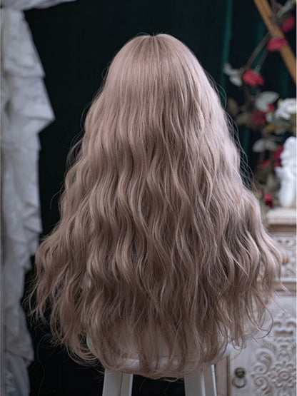 Mit Perückenpony, 72 cm Länge, gewellter Champagner-Vorhang