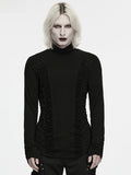 Dark Lace-up Turtle Neck Black Men's Base Layer - Punk Rave