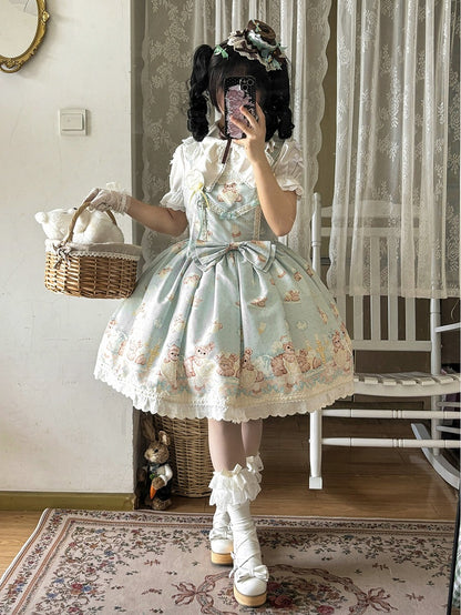 Mintgrünes Teddy Sweet Lolita Kleid