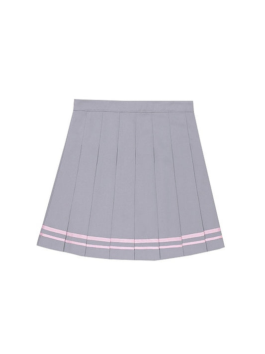 Grey High Waist Pleated Skirt