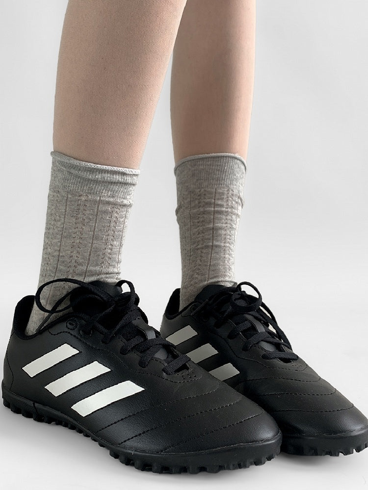 Ribbed Socks Trim White/Gray Calf