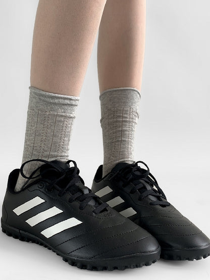 Ribbed Socks Trim White/Gray Calf