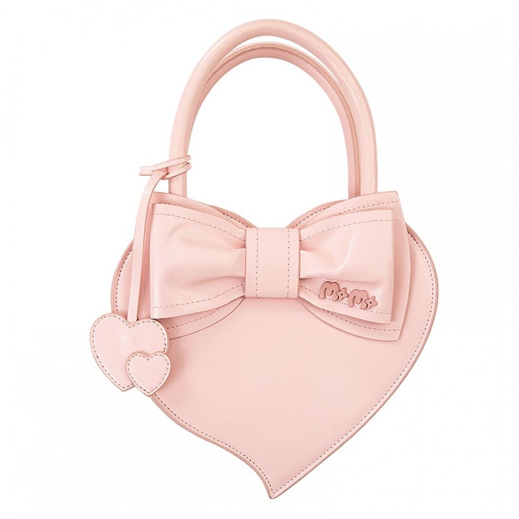 ピンク/ブルー/パープルのハート型クロスボディバッグ