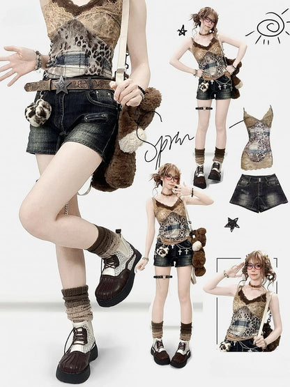 Black Wash Design Denim Bittersweet Faded Shorts