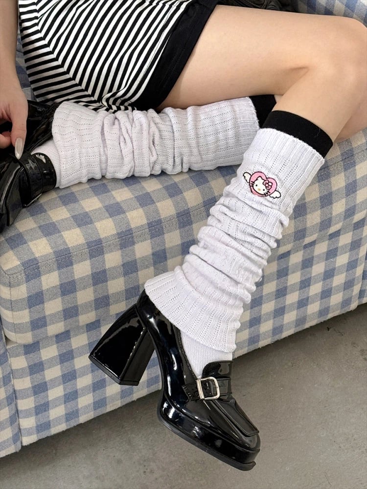 Leg Warmers Accessory) Layer Ribbed Black (Matching Inner