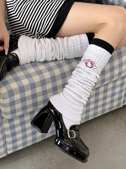 Leg Warmers Accessory) Layer Ribbed Black (Matching Inner