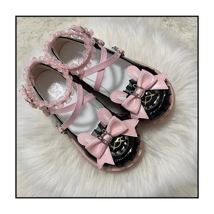 Pudding Bear Lolita Cream Sole Round Toe Flat Shoes – Cute JK Style | ShiGuangAiSiTu
