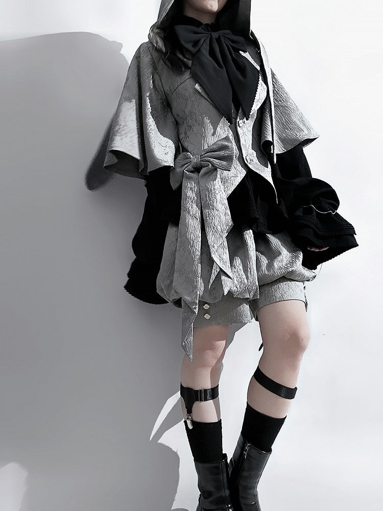 Black Ruffle-Neck Bishop-Sleeve Ouji Poet Shirt - Princess Chronicles