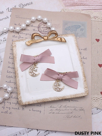 Options 7 Bowknot Jirai Color Kei Moon Charm Hairclip