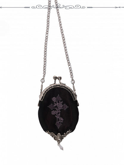 Gothic Accessory Bundle: Headband, Brooch, Bag, Mini Hat - iris de nuit
