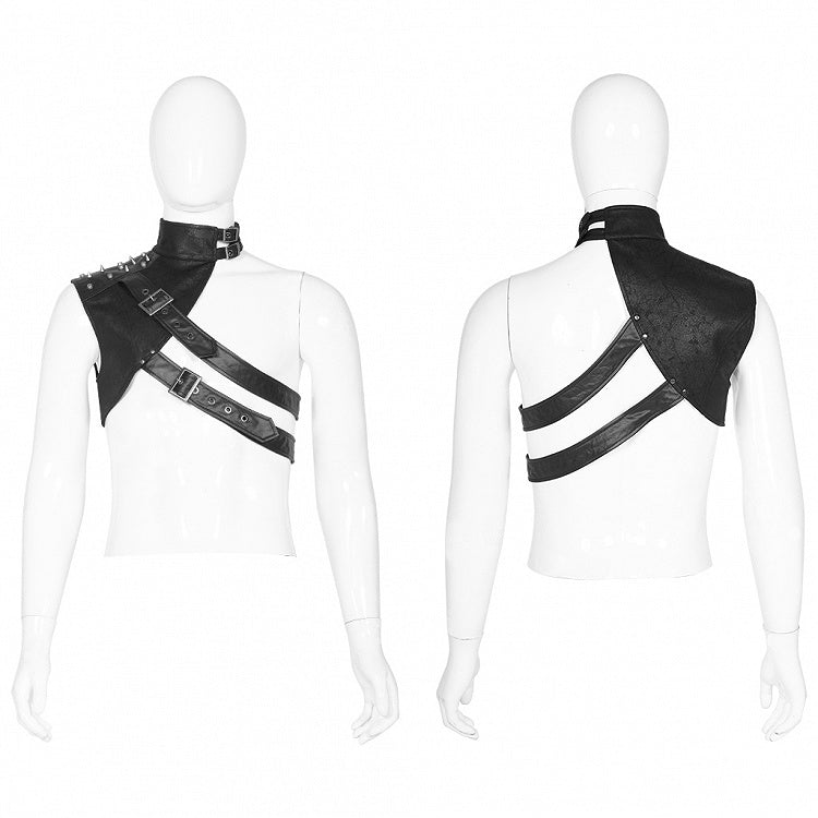 Black Men's Punk One-Arm Shoulder Armor