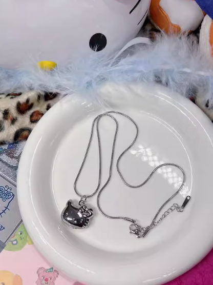 Y2K Kitty Charm Foto Halskette