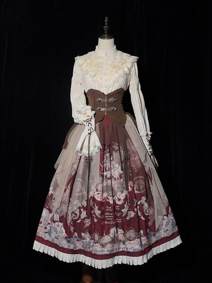 Gürtel mit Gürteln Zwei Schnallen Kaffee Korsett