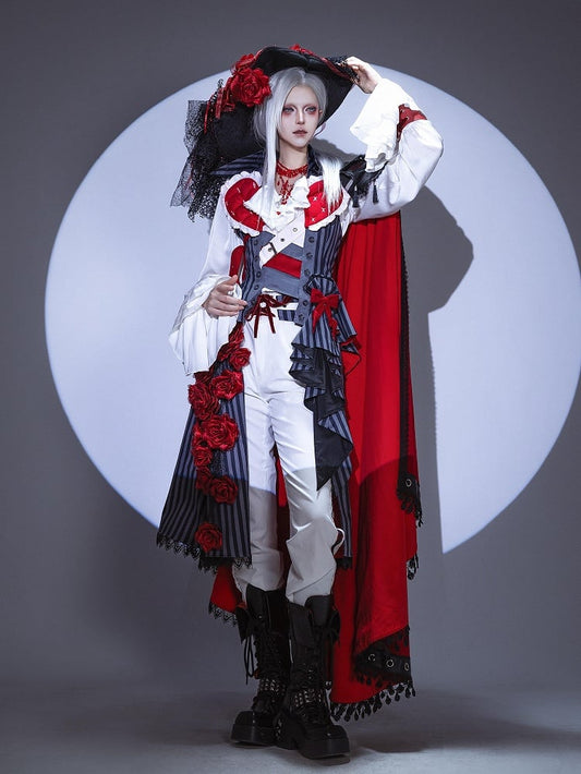 Aristocrat Ouji Full Set Shirt Waistcoat Pants Cape - Rose Crown