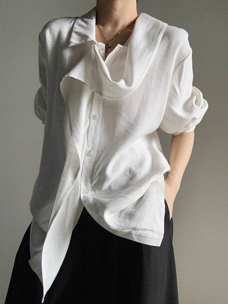 Apricot Lolita Fit Shirt Draping Long Ouji Loose Light Ribbon Retro with