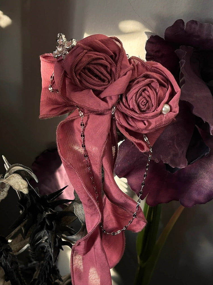 Rot/Weiß/Dunkelblau/Rosa/Lila Gothic Lolita Rosettenbrosche