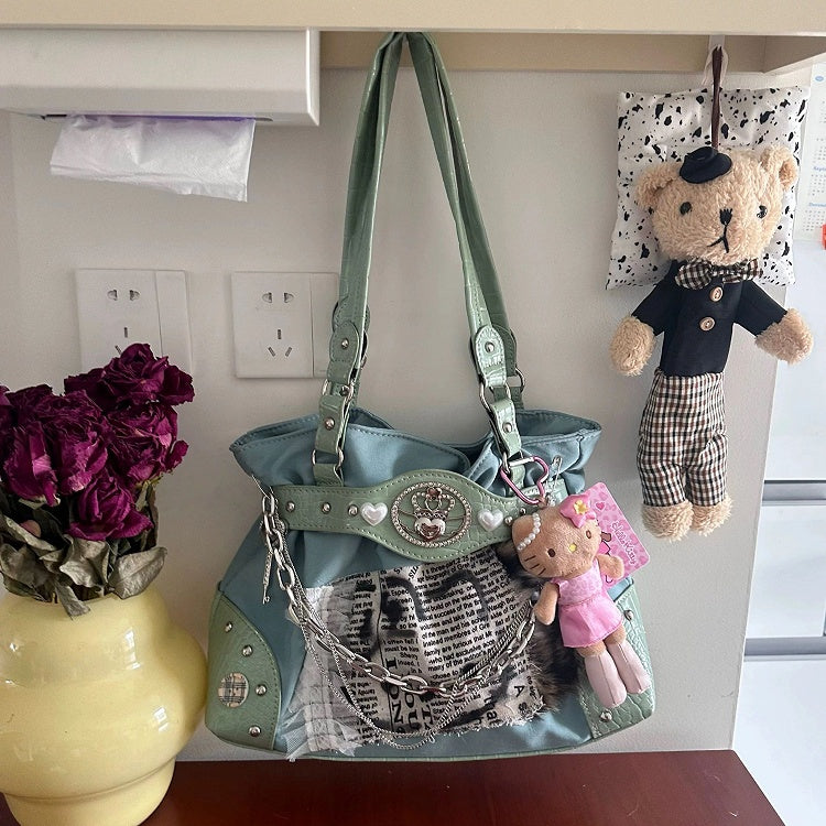 Y2K Green Vintage Underarm Bag Mint Shoulder Alternative