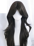 Wigs Wavy Brown/Black 55-60cm Long