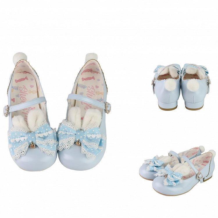 at Jane Sweet Shoes Top Mary with Lolita Bow Blue