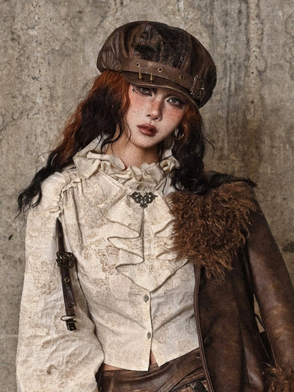 スタッドデザイン ブラウン ウェイストランド パンクハット