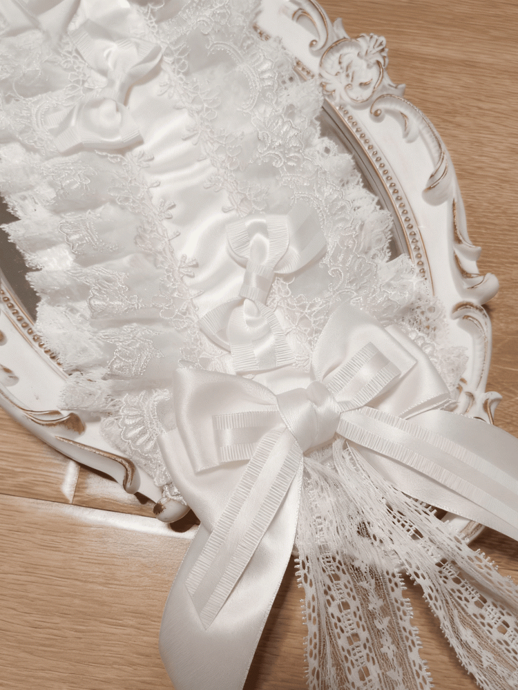 Bowknot Lolita White Gorgeous Lace Shiro Hairband
