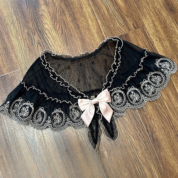 Hemline Tulip / Shawl Blue Gold Black Embroidery Pink