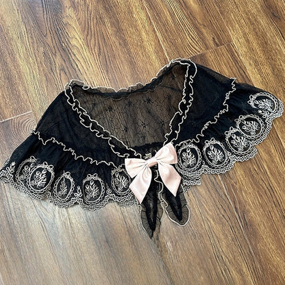 Hemline Tulip / Shawl Blue Gold Black Embroidery Pink